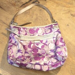 Coach Lavender and Metallic Shoulder Bag